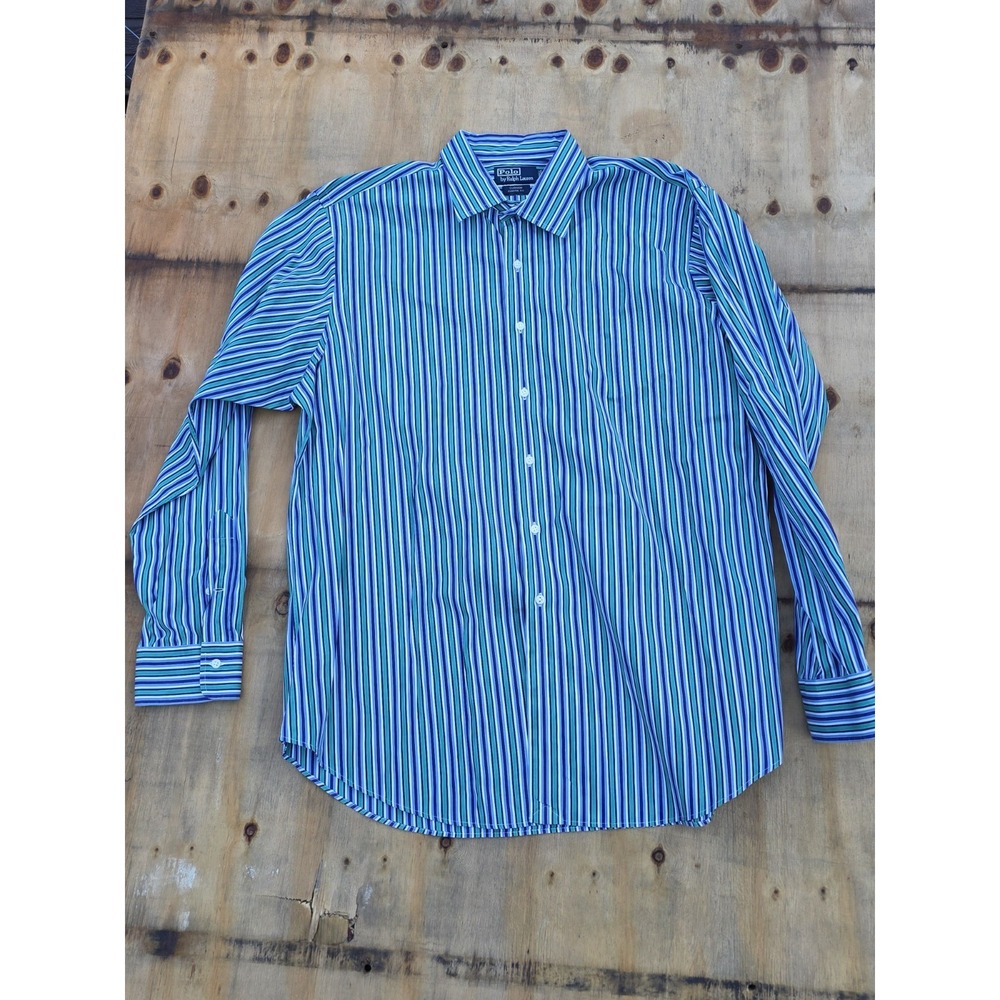 Vintage Polo Ralph Lauren Shirt Mens XXL Curham Stripe Button Down Long Sleeve
